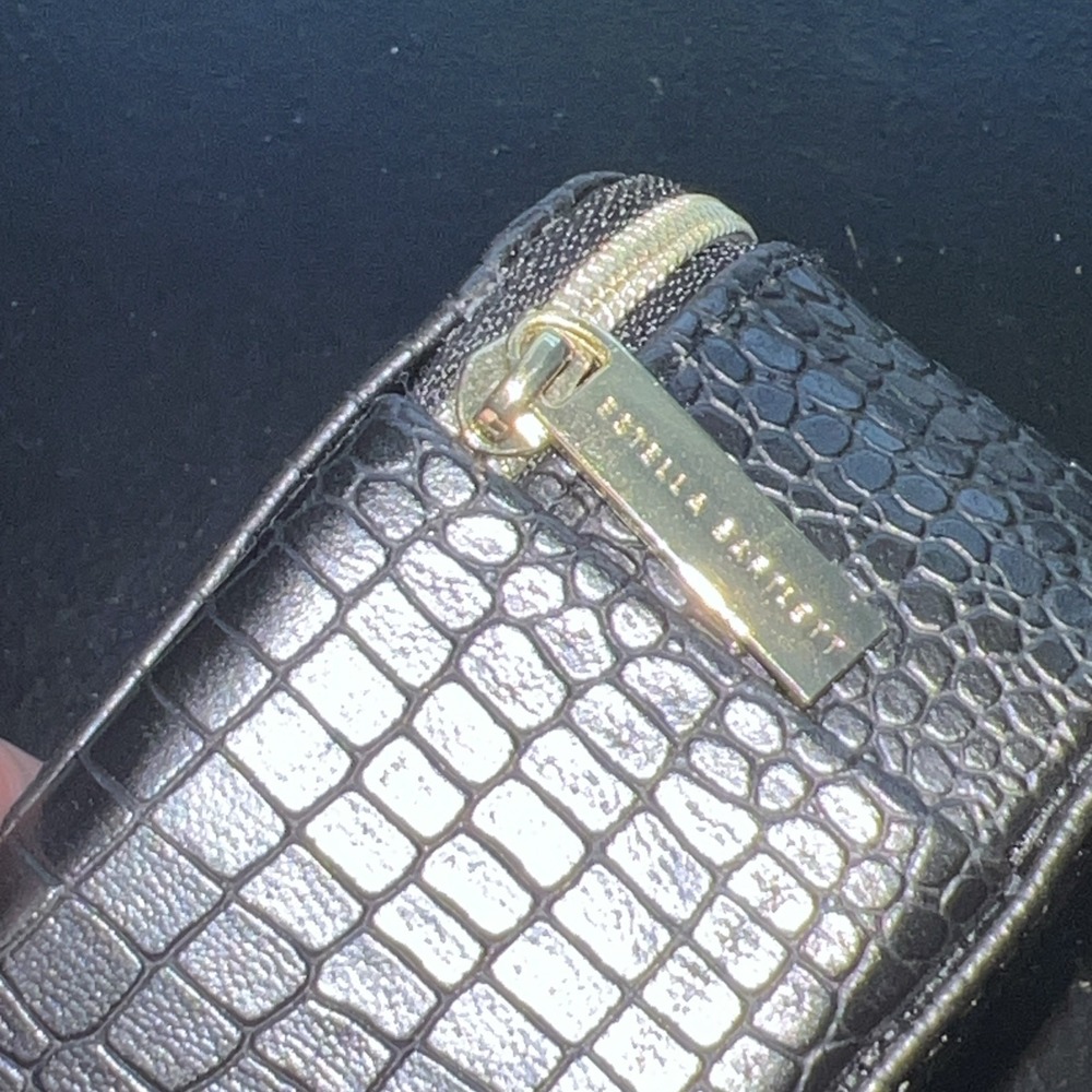 Estella Bartlett Mini Travel Black Jewelry Case Treasure Me Zip Around Organizer - Picture 6 of 8